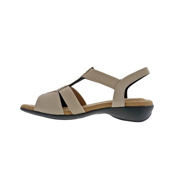 Ros Hommerson Taupe Miriam Sandals Women’s Size 8 Wide T-Strap Elegant NEW - Picture 5 of 9